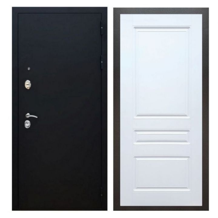 Дверь входная металлическая Армада X5 Черный муар ФЛ-243 Белый Софт
