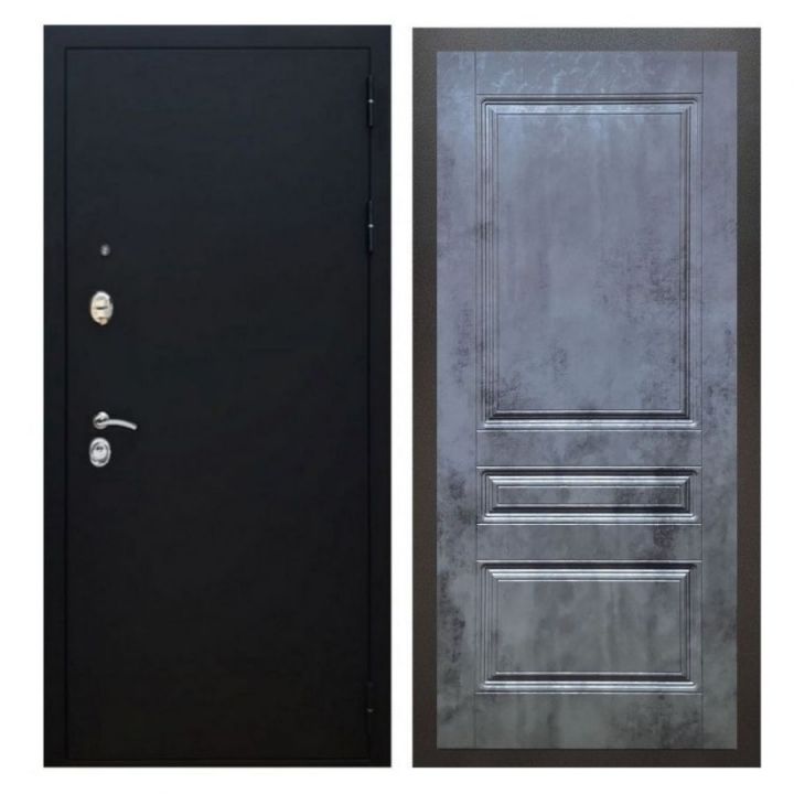 Дверь входная металлическая Армада X5 Черный муар ФЛ-243 Бетон Темный