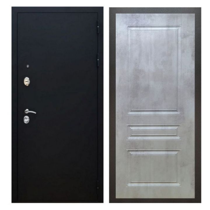 Дверь входная металлическая Армада X5 Черный муар ФЛ-243 Бетон Светлый