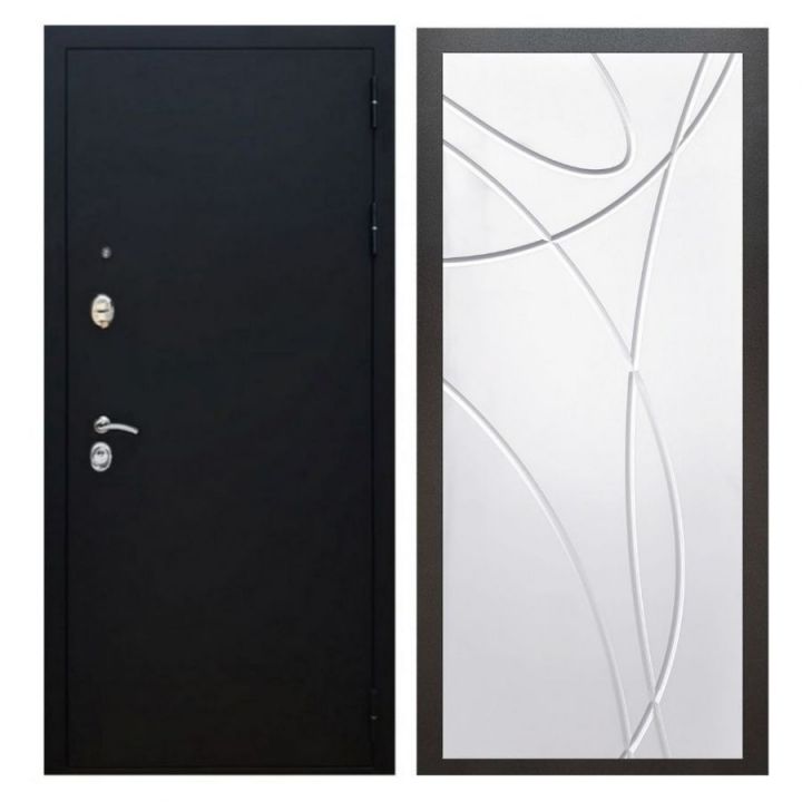 Дверь входная металлическая Армада X5 Черный муар ФЛ-247 Белый Софт