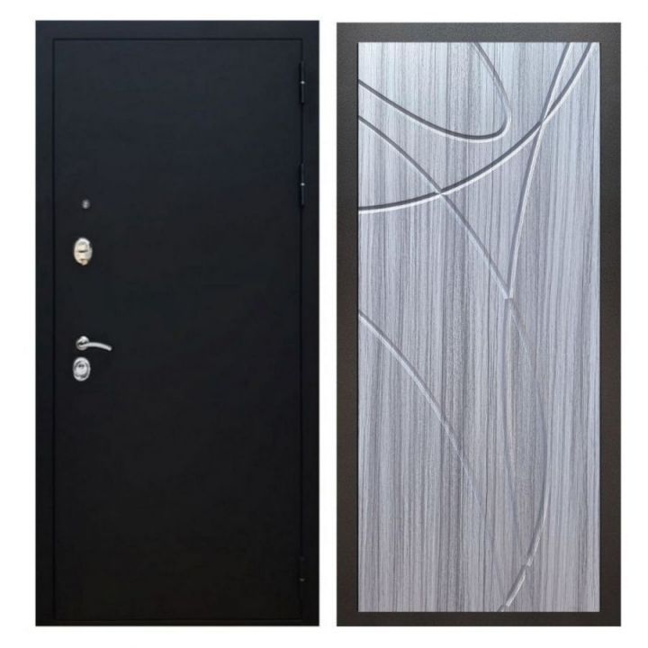 Дверь входная металлическая Армада X5 Черный муар ФЛ-247 Сандал Серый