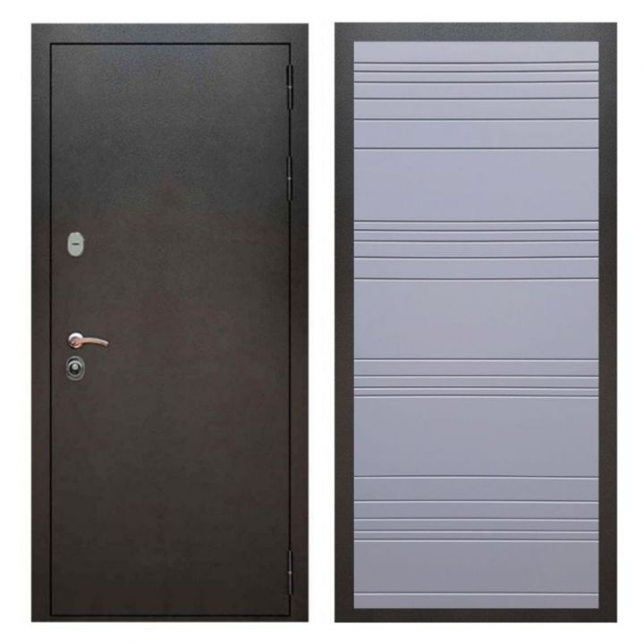 Дверь входная металлическая Лекс Х5 Серебро Антик  ФЛ-14 Силк Титан