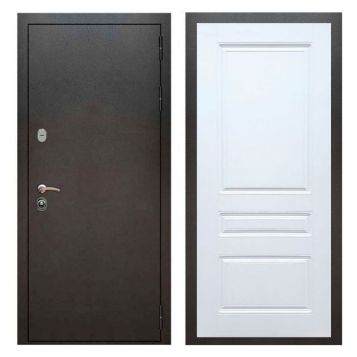 Дверь входная Армада Х5 Серебро Антик  ФЛ-243 Белый Софт