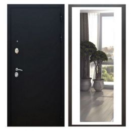 Дверь входная металлическая Лекс X5 Черный муар Зеркало XL Белый Софт