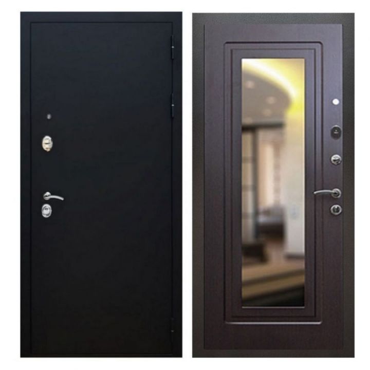 Дверь входная Армада X5 Черный муар Зеркало Мини ФЛЗ-120 Венге