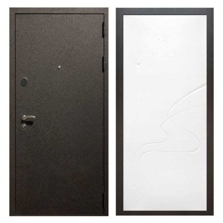 Дверь входная металлическая Армада X5 Черный крокодил ФЛ-258 Белый Софт