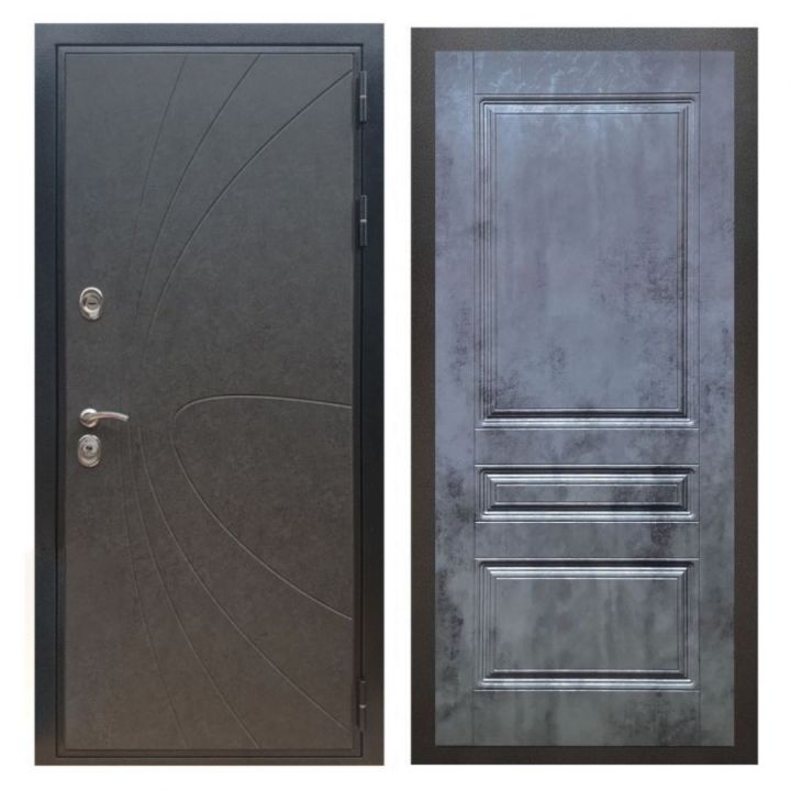 Дверь входная металлическая Армада X248 Штукатурка Графит ФЛ-243 Бетон Темный
