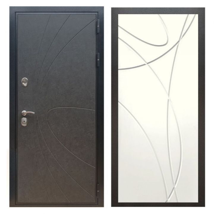 Дверь входная металлическая Армада X248 Штукатурка Графит ФЛ-247 Белый Ясень