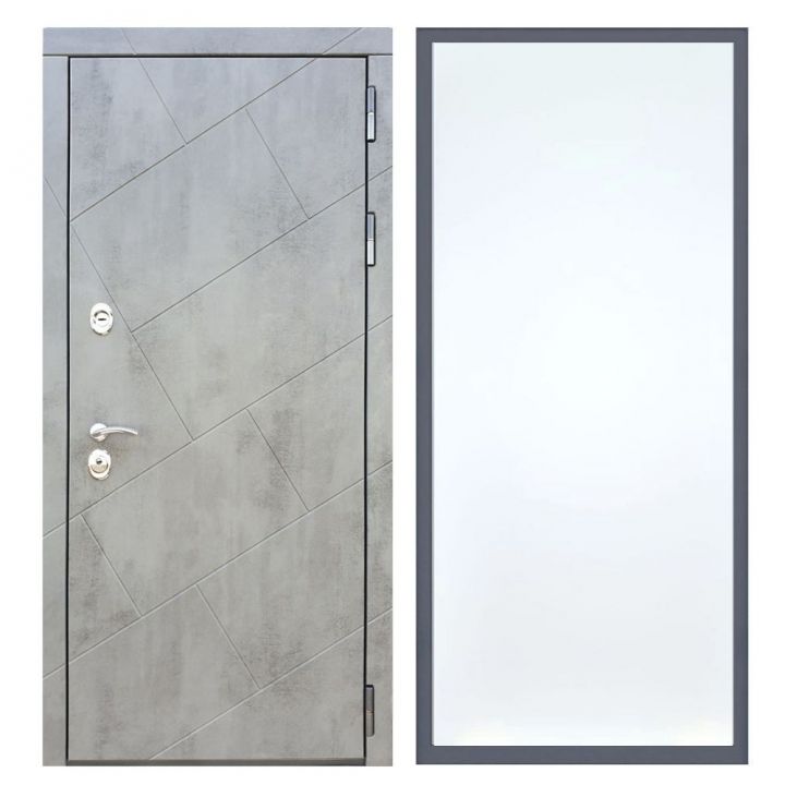Дверь входная Армада Х22 Бетон Темный ФЛ-Гладкая Белый Софт