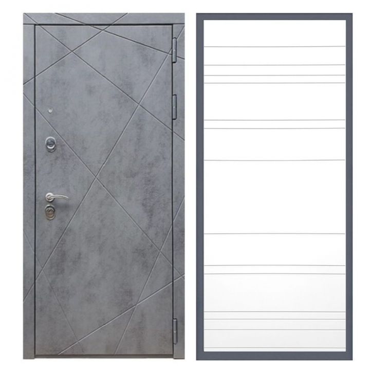 Дверь входная металлическая Армада Х13 Бетон Темный ФЛ-14 Белый Софт