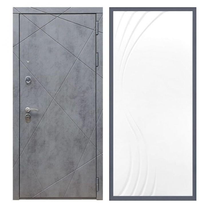 Дверь входная металлическая Армада Х13 Бетон Темный ФЛ-255 Белый Софт