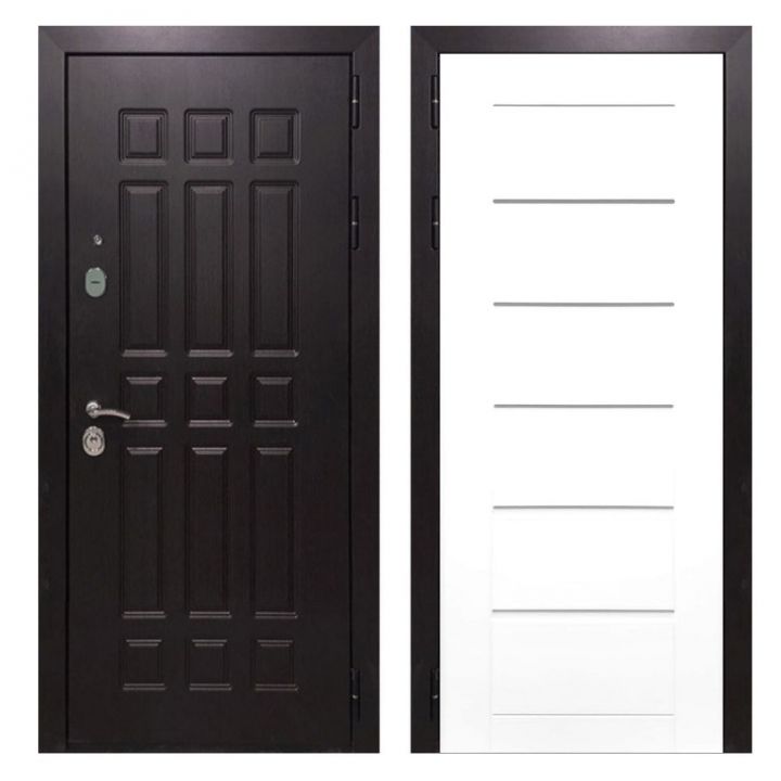 Дверь входная металлическая Армада Х8 Венге Сити Белый Ясень