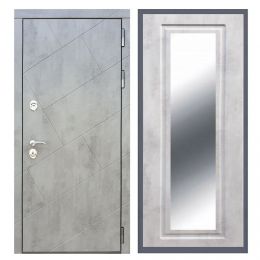 Дверь входная металлическая Армада Х22 Бетон Темный Зеркало Мини ФЛЗ-120 Бетон Светлый