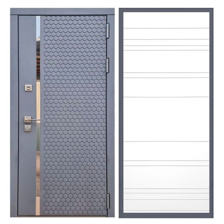Дверь входная металлическая Лекс Х24 Силк Титан ФЛ-14 Белый Софт