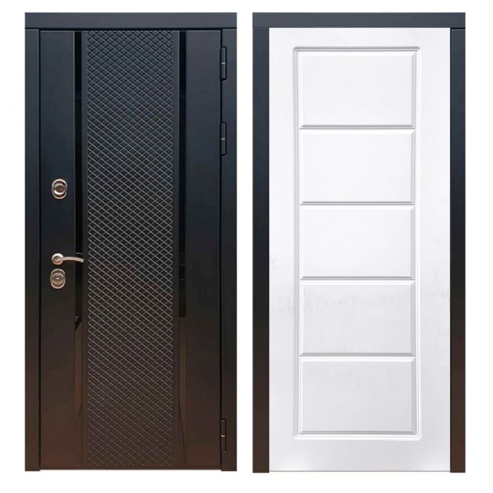 Дверь входная металлическая Армада Х25 Черный кварц ФЛ-39 Белый Софт