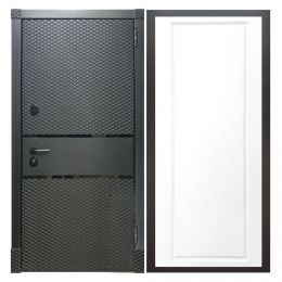 Дверь входная металлическая Армада Х15 Черный Кварц ФЛ-119 Белый Софт