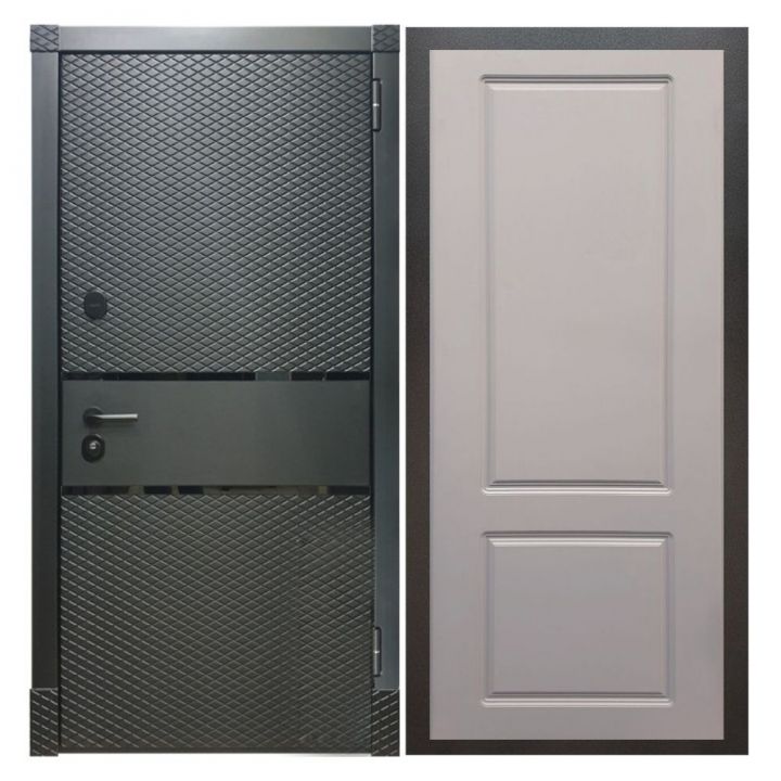 Дверь входная металлическая Армада Х15 Черный Кварц ФЛ-117 Софт Грей