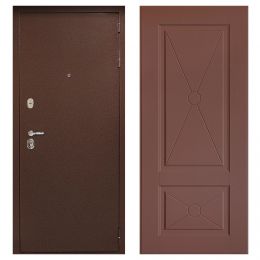Входная металлическая Дверь Дверной континент Рубикон Антик Медь 617 Ясень шоколад