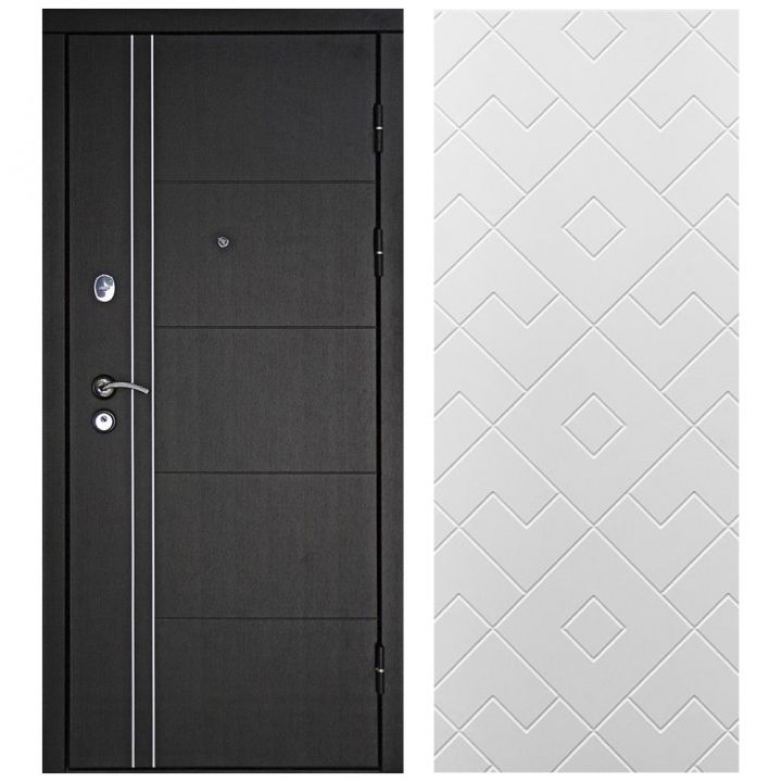 Входная Металлическая Дверь Дверной континент ДК-Теплолюкс Дизайн Тиффани софт белый