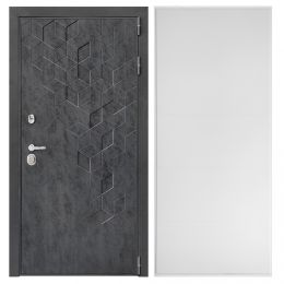 Металлическая Дверь Дверной континент ДК-3/панель 713 Бетон Графит Софт белый снег