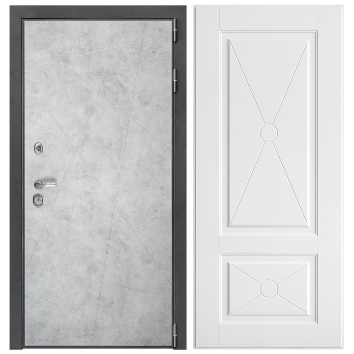 Металлическая Входная Дверь Дверной континент ДК-3/панель 743 Софт белый снег узор