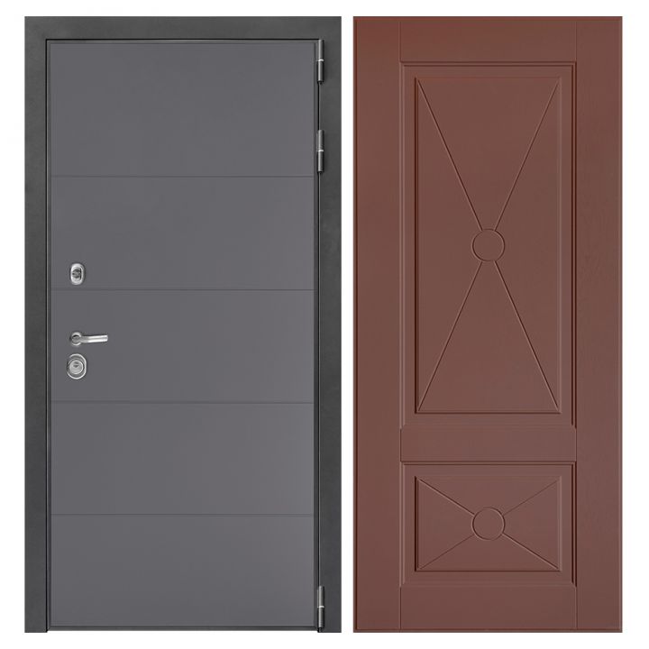 Металлическая Входная Дверь Дверной континент ДК-3/панель 649 617 Ясень шоколад узор