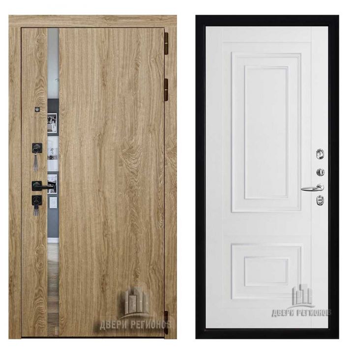 Дверь входная Двери Регионов TESLA Дуб мелфорд софт LW Флоренция 62002 Серена Белый металлическая