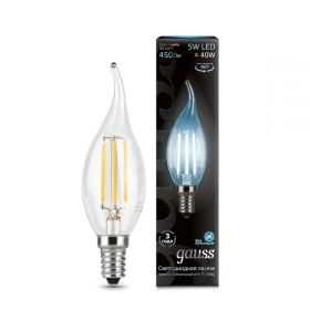 Лампа (LED) Светодиодная Gauss E14 4100K Filament Candle Tailed Dimmable 104801205-D / Гаус