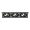 Светильник Встраиваемый Lightstar INTERO 111 TRIPLE QUADRO i839070707 Черный, Серый, Металл / Лайтстар