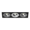 Светильник Встраиваемый Lightstar INTERO 111 TRIPLE QUADRO i837090609 Белый, Черный, Серый, Металл / Лайтстар