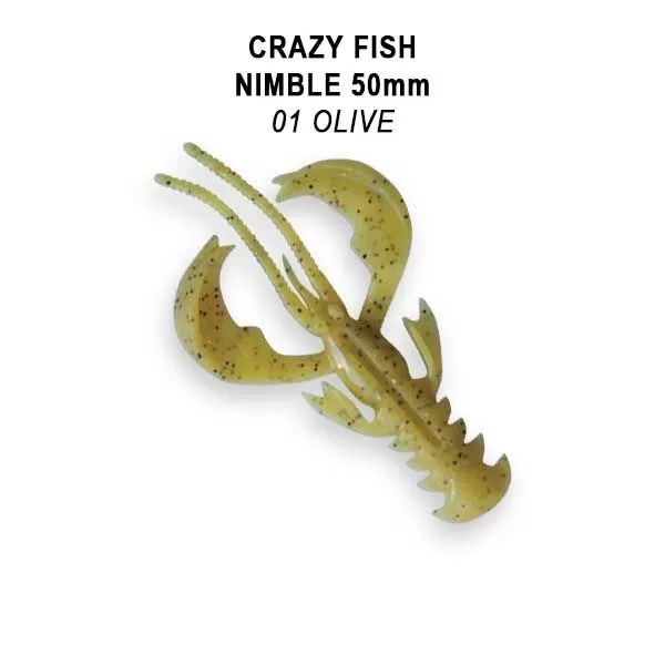 Приманка Crazy Fish Nimble, цвет 1 - Olive