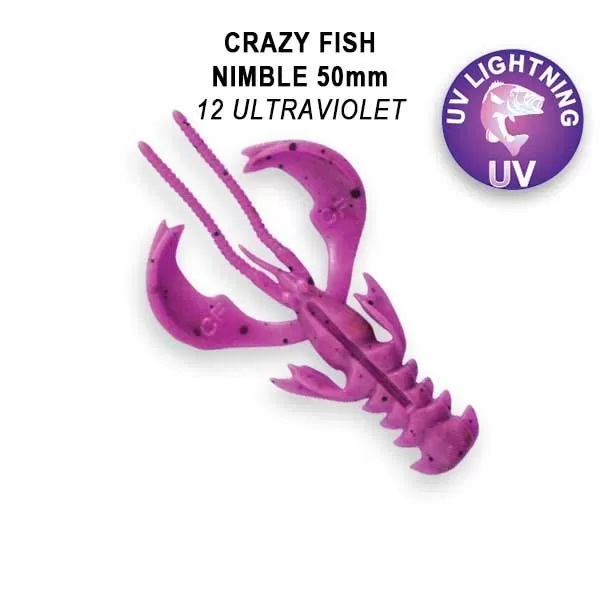 Приманка Crazy Fish Nimble, цвет 12 - Ultraviolet