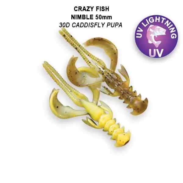 Приманка Crazy Fish Nimble, цвет 30d - Caddisfly Pupa