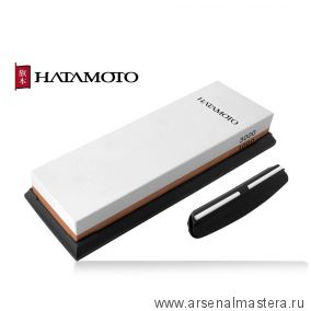 Новинка! Камень точильный водный комбинированный на подставке Hatamoto с держателем угла заточки 1000 / 3000 грит 180 х 60 х 27 мм Tojiro HT1011