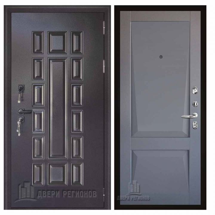 Дверь входная Двери Регионов Панцирь Термо Перфекто Бархат Серый металлическая