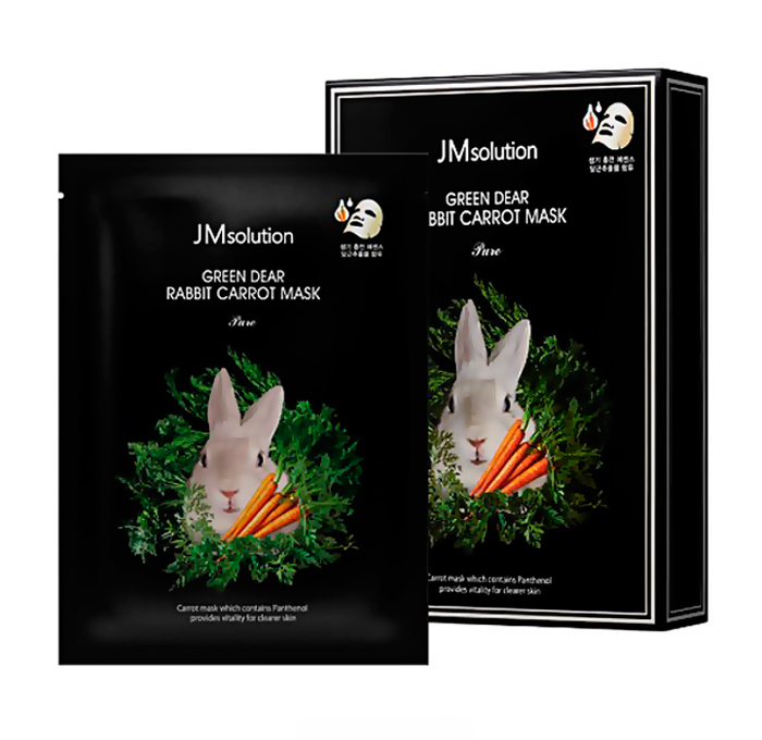 JMSOLUTION Маска тканевая для лица с экстрактом моркови. Green dear rabbit carrot mask pure, 30 мл.