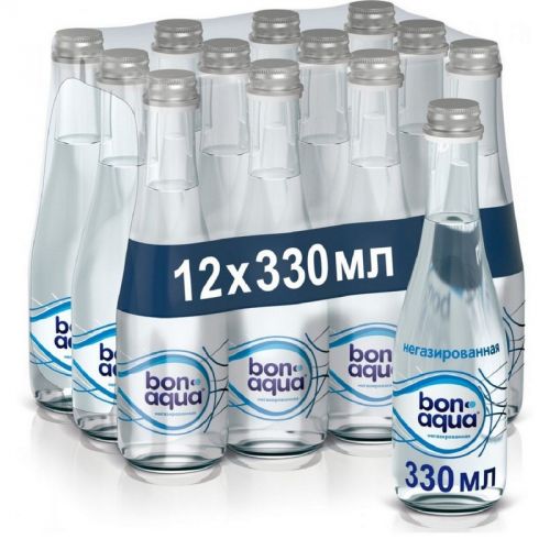 Вода питьевая Bon Aqua стекло 0,33л негаз. 12 шт/уп