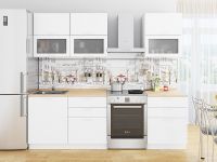 Модульная кухня Валерия-М-01 в цвете белый металлик