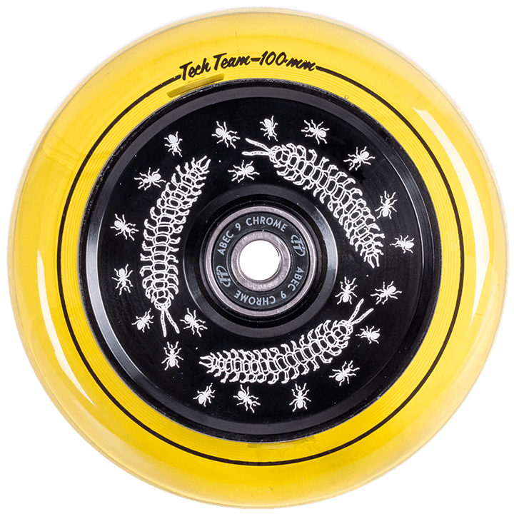 Колесо для самоката 100мм Hollow core, yellow transparent