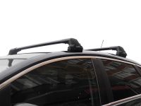 Багажник на крышу Ford Focus 2, Lux City (без выступов), с замком, черные крыловидные дуги