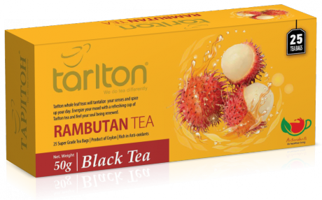 Чай черный цейлонский Tarlton Rambutan, вкус рамбутан, 25 пак., Шри-Ланка