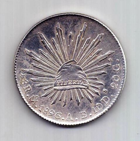 8 реалов 1896 Мексика UNC