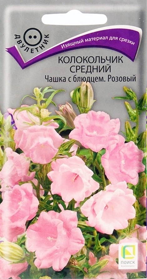Семена Колокольчик средний Чашка с блюдцем Розовый 0,1 гр