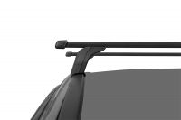 Багажник на крышу Chery Tiggo 7 Pro 2020-..., Lux, стальные прямоугольные дуги на интегрированные рейлинги