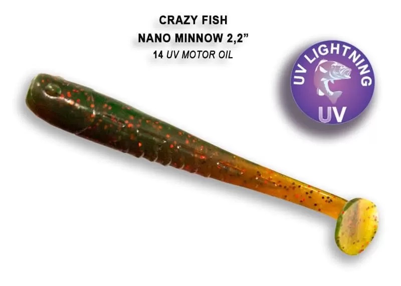 Приманка Crazy Fish Nano minnow 2.2, цвет 14 - Motor OIL