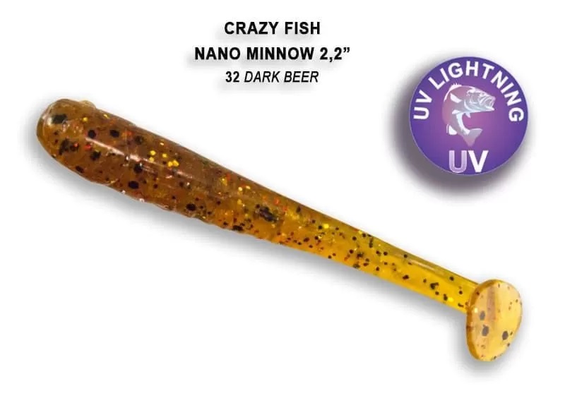 Приманка Crazy Fish Nano minnow 2.2, цвет 32 - Dark Beer