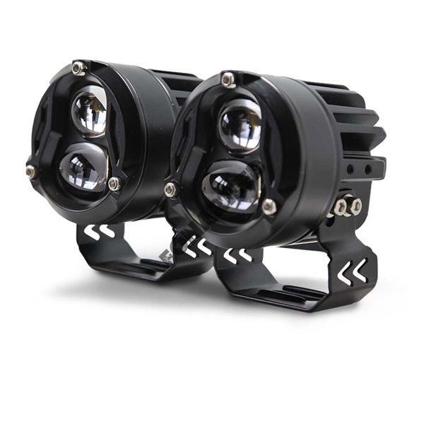 Светодиодные фары мотоцикла FG2-45W combo Super ближний желтый, дальний свет белый