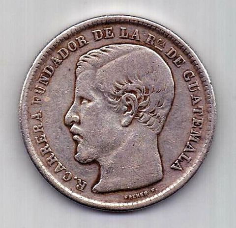 1 песо 1870 Гватемала AUNC - XF