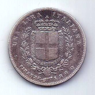 1 лира 1860 Тоскана Этрурия Италия Редкость