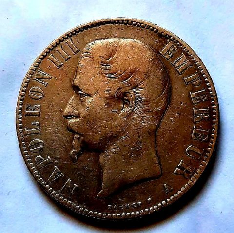 5 франков 1856 Франция Редкий год XF